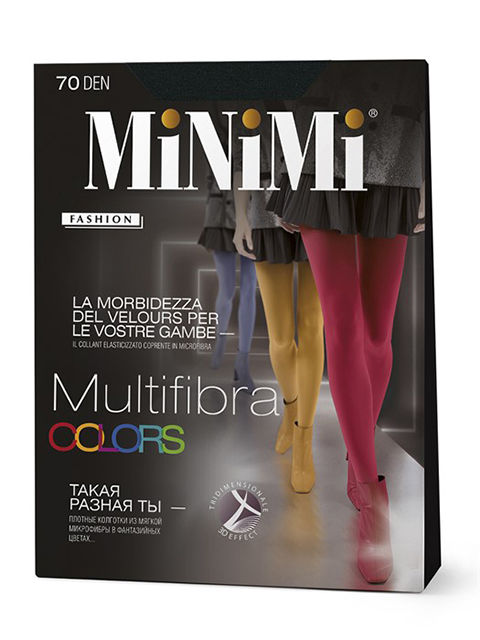 Колготки женские MiNiMi "MULTIFIBRA 70 COLORS" Verde Foresta 5-XL (темно-зеленый)