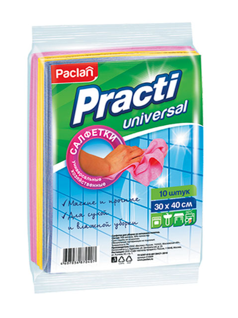 Салфетка "Paclan. Practi universal" 30х40см, универсальная, 10шт. в упак.