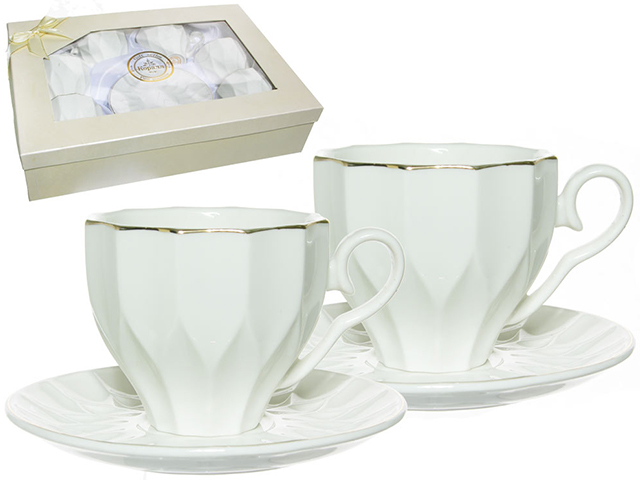 Чайный набор "Коралл" 12 предметов, 200мл. в подарочной упаковке