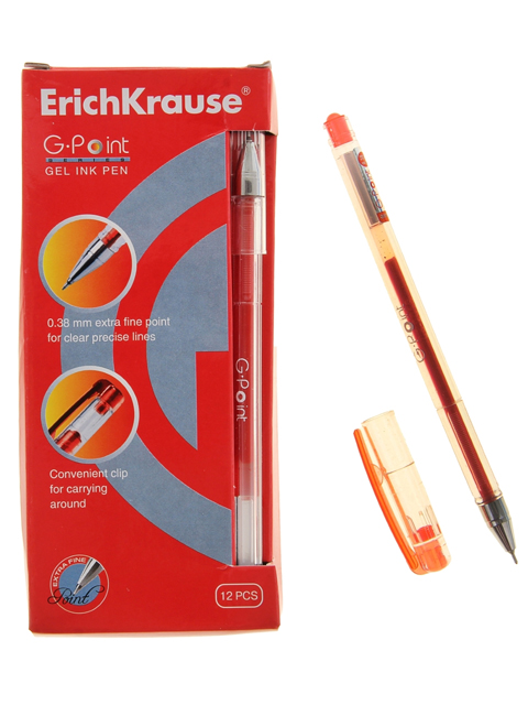 Ручка гелевая Erich Krause "G-Point" 0,38 мм, красная