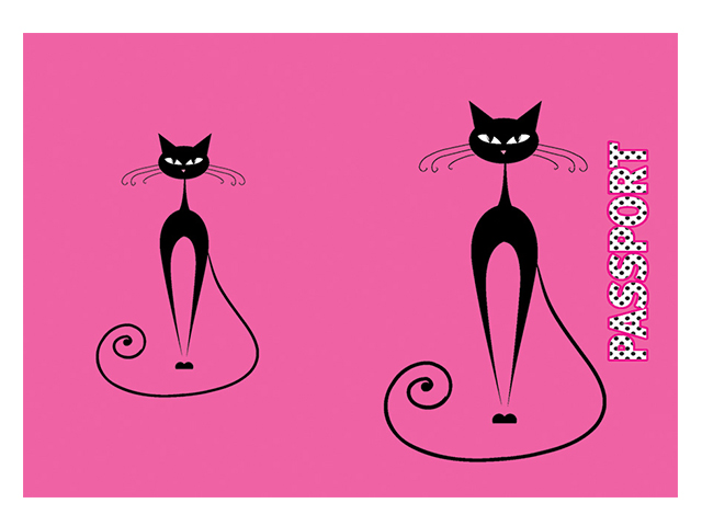 Обложка для паспорта Фора "Кошка на розовом" ПВХ