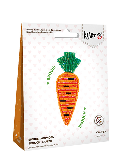 Набор для вышивания Klart "Брошь. Морковь", 3x9 см