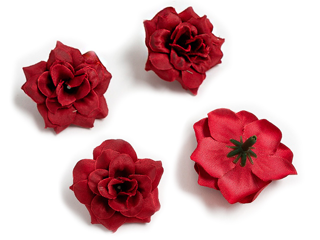 Головки цветов "Розочка" 4,5см, бордовый (цена за 1шт)