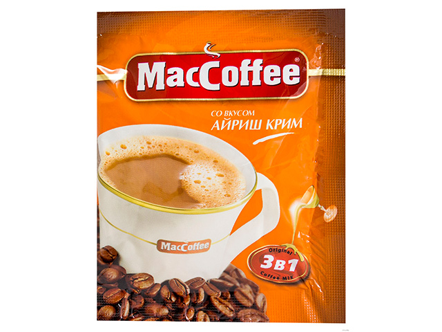 Напиток кофейный растворимый "MacCoffee" 3в1 - со вкусом Айриш крим 18г