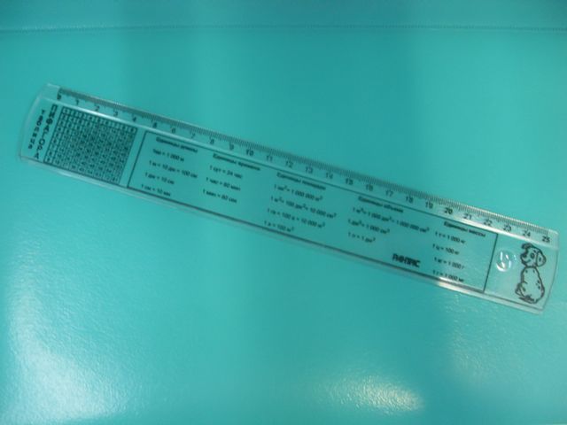 Линейка справочная 25 см Рантис "Таблица умножения", пластик
