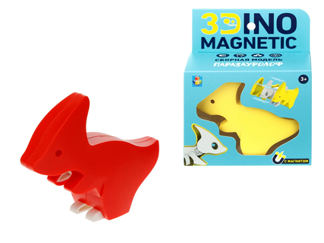Сборная модель "3Dino Magnetic. Паразауролоф" с магнитами