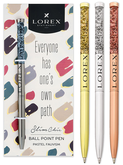 Ручка шариковая автоматическая Lorex "Pastel Fauvism" 0,7мм металлический корпус, синий