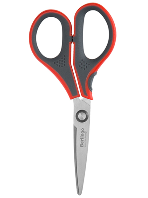 Ножницы Berlingo "Smart tect" 15 см, красные, европодвес