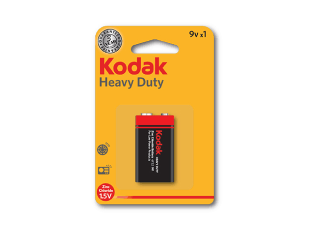 Батарейка крона Kodak Super Heavy Duty 6F22-1BL (1 шт) блистер