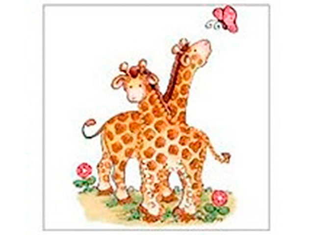 Набор для детского творчества Рыжий кот "Вышивание бисером. Жирафы и бабочка" 15х15 см