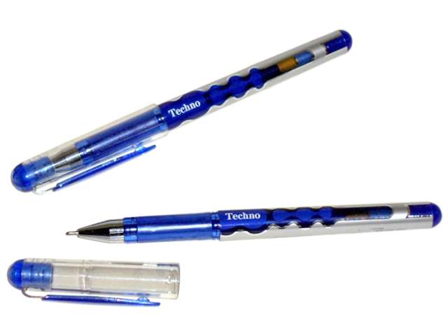 Ручка гелевая Brauberg "Techno" 0,5 мм, корп. синий, рез. держат., синяя