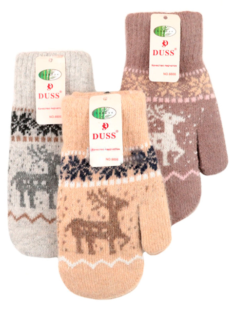 Варежки женские "Duss"(двойные начес)