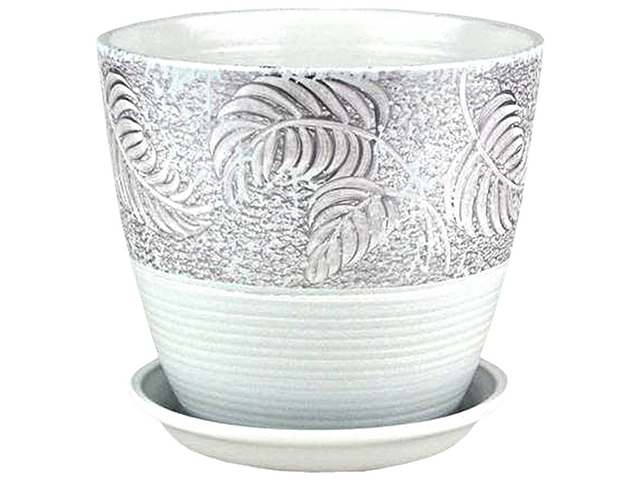 Горшок для цветов "Бутон Палеолит" 21см, серый, керамика