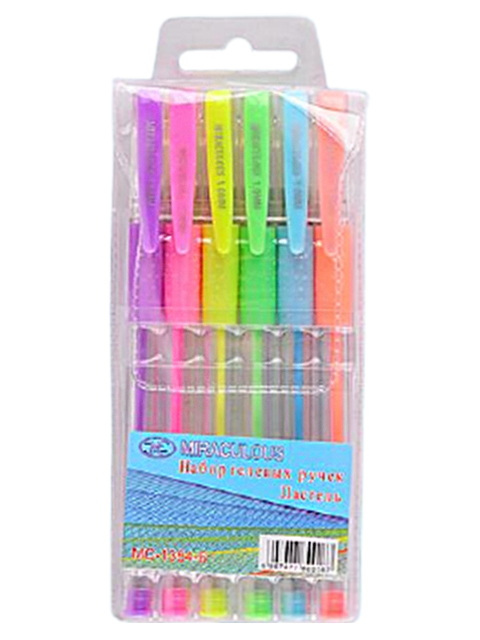 Набор гелевых ручек Basir "Пастель" 6 цветов, 0,8мм, в упак