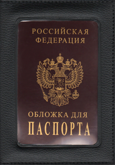 Обложка для паспорта Josef Otten с окошком, кож/зам, черная