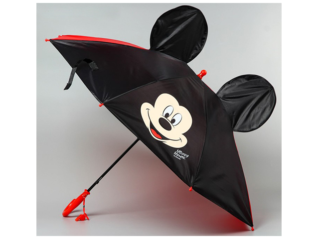Зонт детский "Микки Маус" 8 спиц, d=70 см, с ушками