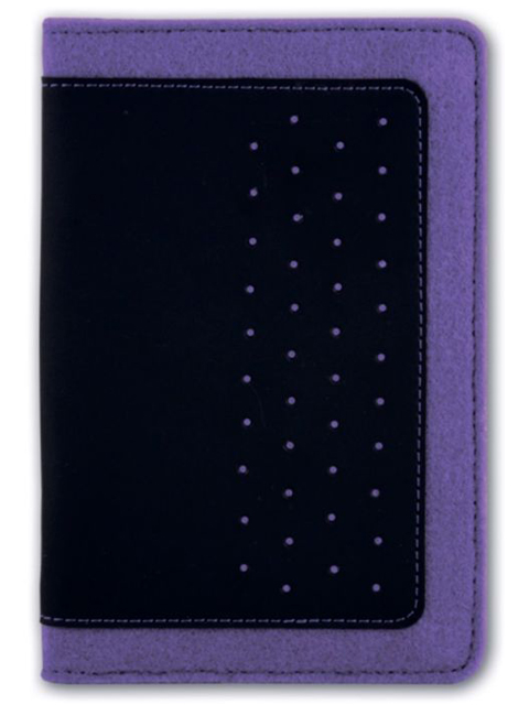 Органайзер-обложка для документов Феникс+ "Фетр фиолет+софт-тач черный" 156х112мм, 2 осн. отд.