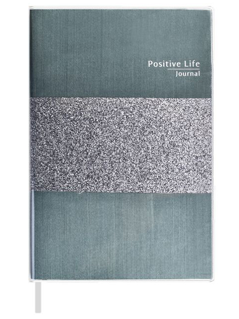 Записная книжка А6+ 96 листов Феникс+ "Мысли позитивно!" серебряный, прозрачный пвх, мягкий переплет