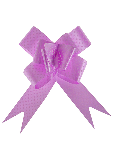 Бант оформительский "Бабочка №3" с принтом горошек, розовый, 10 шт в упаковке
