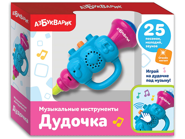 Музыкальный инструмент Азбукварик "Дудочка" голубая