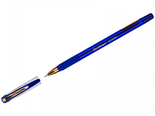 Ручка шариковая Berlingo "xGold" 0,7 мм, игольчатый стержень, грип, синяя
