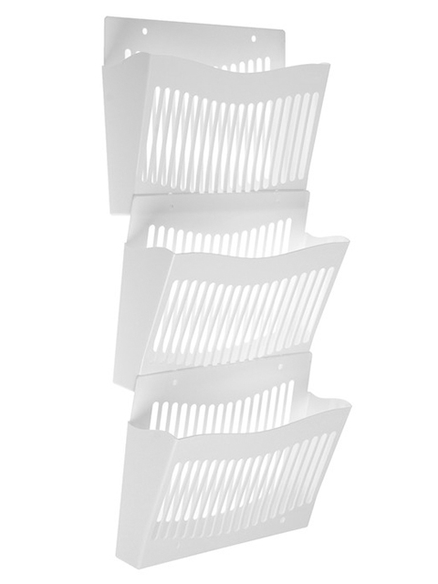 Набор из 3-х лотков для бумаг СТАММ горизонтальный настенный белый 