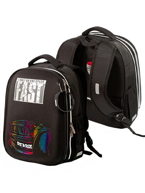 Рюкзак школьный deVENTE "Choice Lite. Fast" 38x29x17 см, 1 отделение, 2 кармана, жесткая, Эргономичная спинка