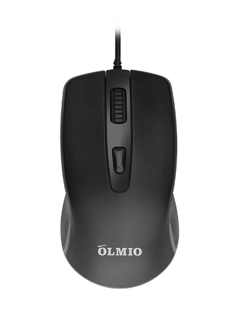 Мышь компьютерная OLMIO CM-12 RGB, проводная, черный  с подсветкой