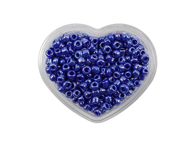 Бисер "Astra&Craft" 11/0 (№128 синий), баночка в форме сердца