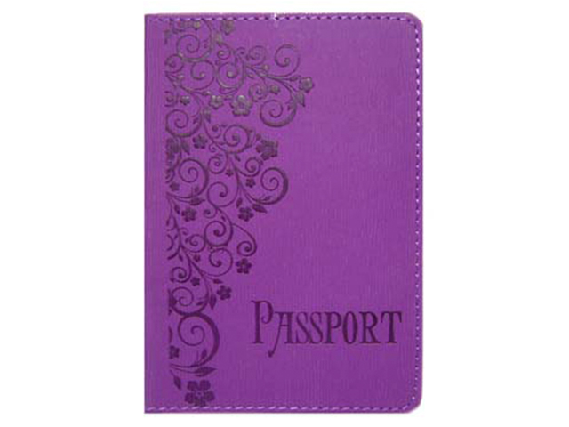 Обложка для паспорта Intelligent "Цветочный узор" фиолетовый. к/зам. [BI-22]
