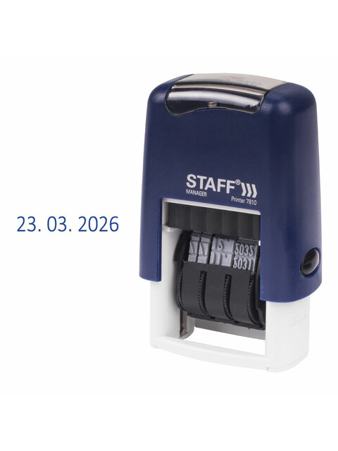 Датер-мини STAFF, месяц цифрами, оттиск 22х4 мм, "Printer 7810 BANK"