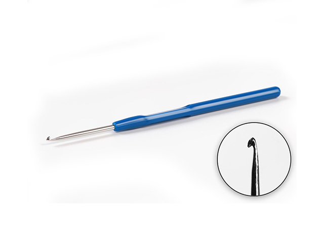 Крючок для вязания d-2мм, сталь, ручка пластик 13,5см