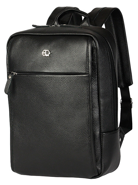 Рюкзак женский Elegant Quality, натуральная кожа, черный,  26х10х36 см