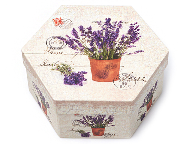 Коробка подарочная многоугольная "Цветы" 15,5х14