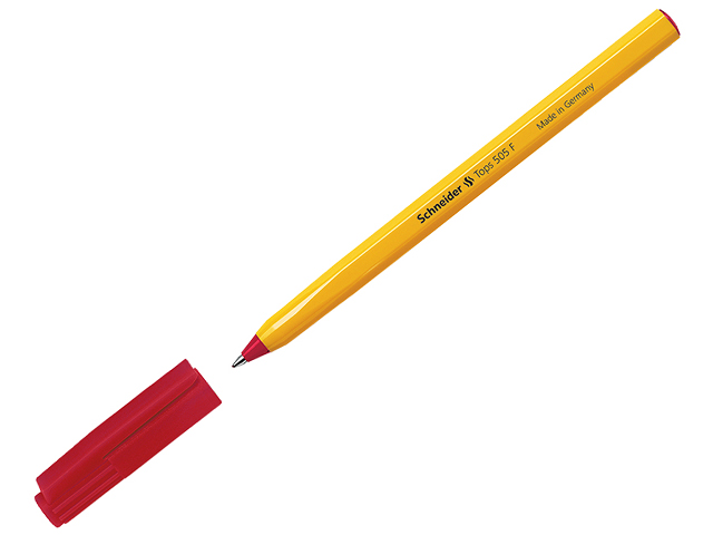 Ручка шариковая Schneider "Tops 505 F" красная, 0,8мм, оранжевый корпус