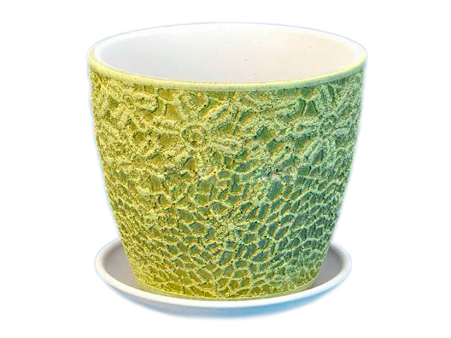 Горшок для цветов "Бутон Камила зеленый №2" керамика