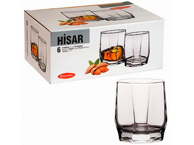 Набор стаканов "Hisar" 6шт. в упак., 195см3, стекло