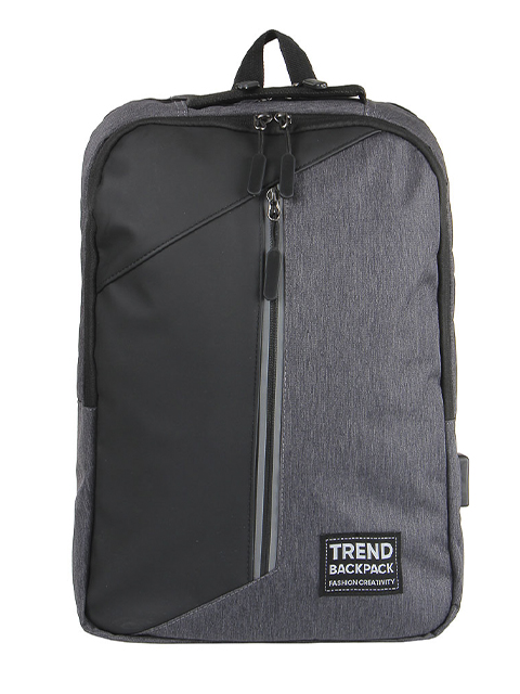 Рюкзак универсальный "ClipStudio" 45x31,5x12см, 2 отделения, 1 карман, отделка прорезин.матер., USB, полиэстер, серый