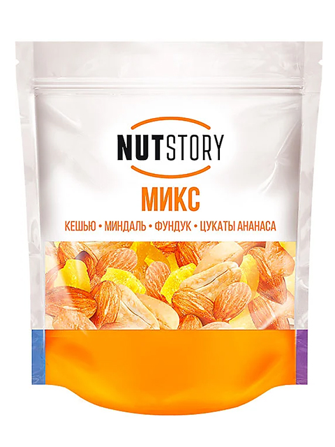 Орехи "Nut Story" 150г кешью, миндаль, фундук, цукаты ананаса