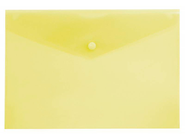 Папка-конверт на кнопке А5 "Бюрократ" 0,18 мм, желтый (без штрих-кода)