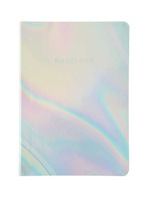 Записная книжка В6 80 листов линия LOREX "HOLOGRAPHY" интегральная обложка, белая голография