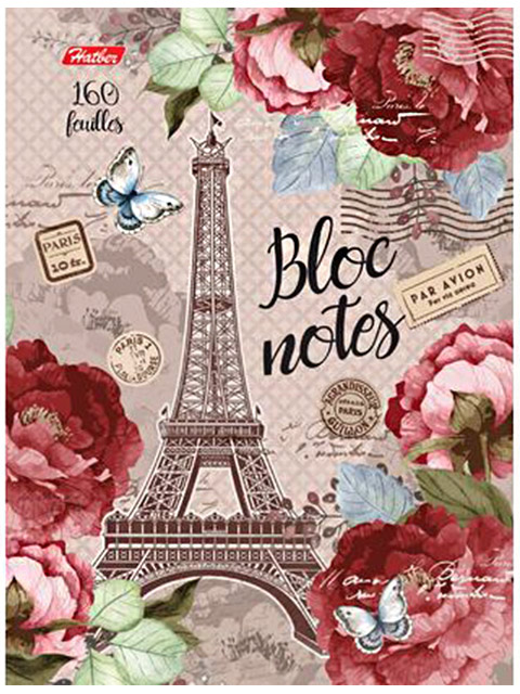 Записная книжка А6 160 листов линия Хатбер "Краски Парижа" тв. переплет