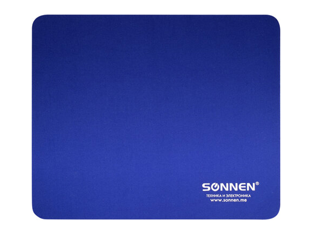 Коврик для мыши SONNEN "BLUE" резина+ткань, 220х180х3 мм
