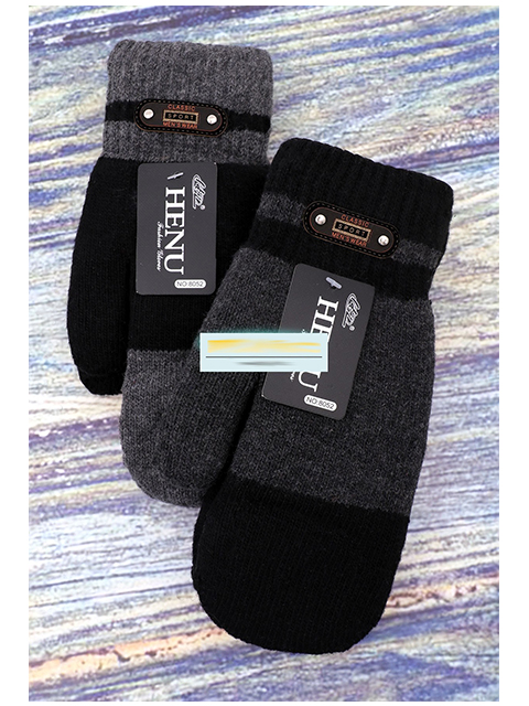 Варежки мужские "HENU" (двойные,на меху)