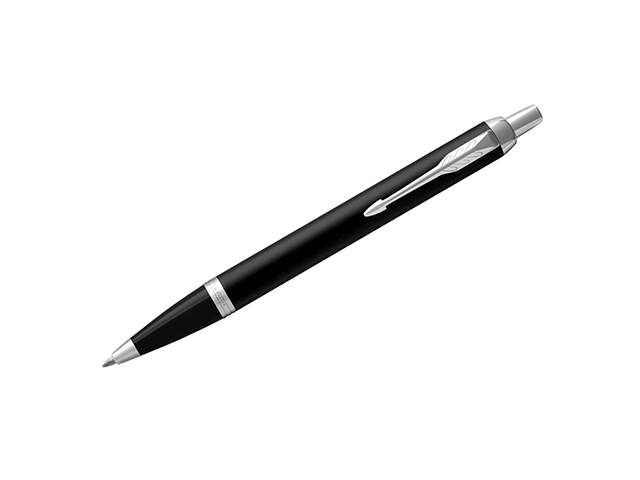 Ручка шариковая автоматическая PARKER "IM Essential Muted Black CT" 1,0мм, синяя, кор. черный, серебро