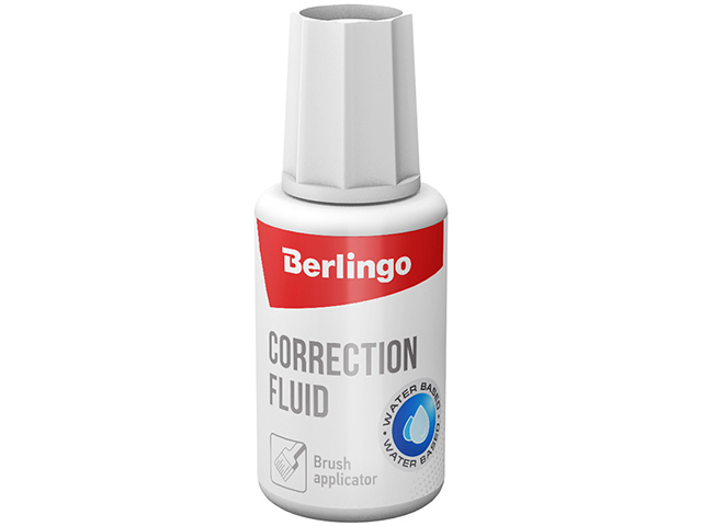 Корректирующая жидкость Berlingo 20 мл (27г), водная с кистью