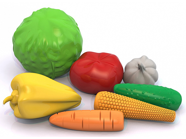 Игровой набор "Овощи" 7 предметов, в сетке