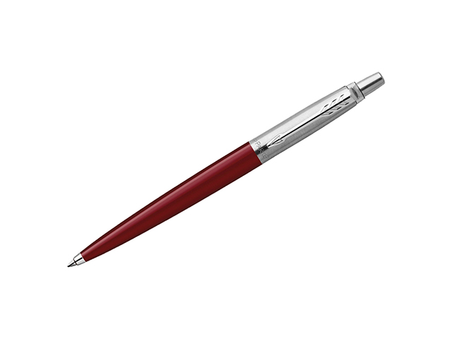 Ручка шариковая автоматическая PARKER "Jotter Red" 1,0мм, синяя, корп. сталь, пластик, в подар. упак.