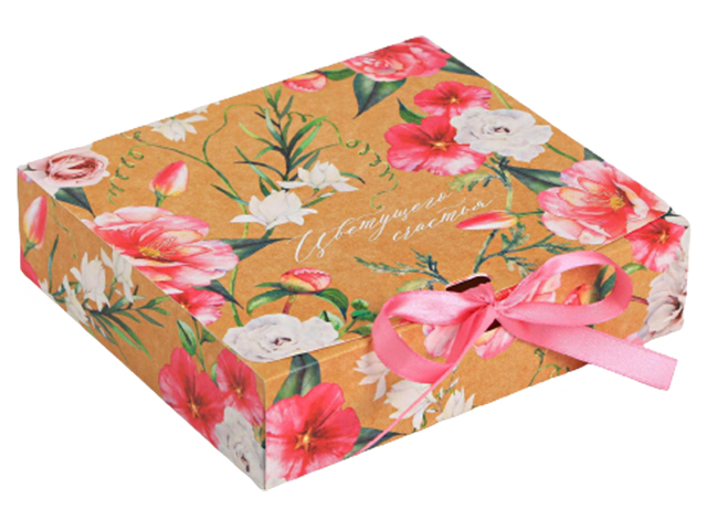 Коробка подарочная складная "Цветущего счастья", 20х18х5 см