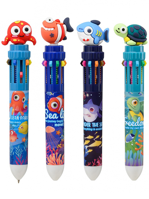 Ручка автоматическая Basir "Подводный мир" 10ти цветная
